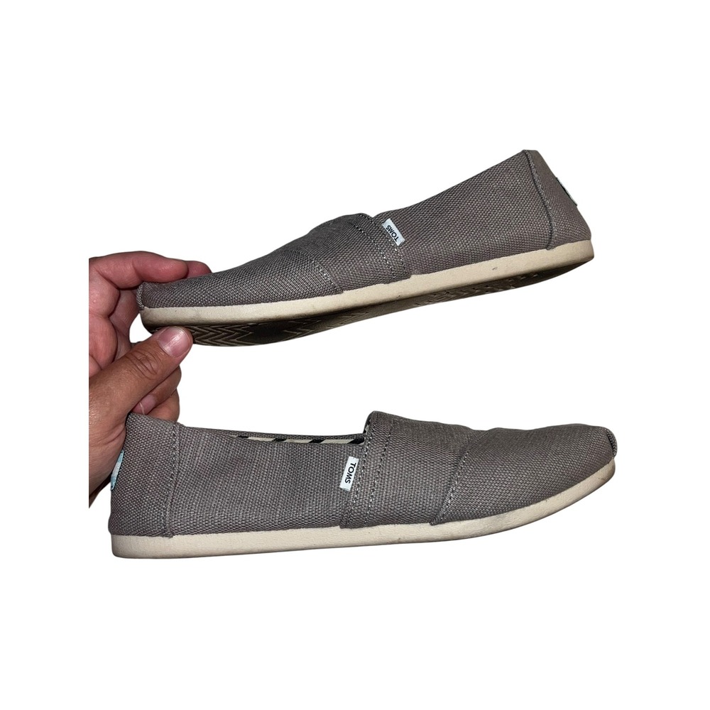 Toms Heavy‎ Grey Canvas Flat Loafers Women's Size 7.5 Comfort Leisure - Picture 6 of 6